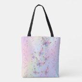 pastel kleuren butterflies patroon tote bag (Achterkant)
