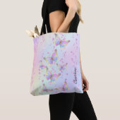 pastel kleuren butterflies patroon tote bag (Dichtbij)