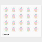 Pastel Kleuren Cupcake Bakkerij Ronde Sticker (Vel)