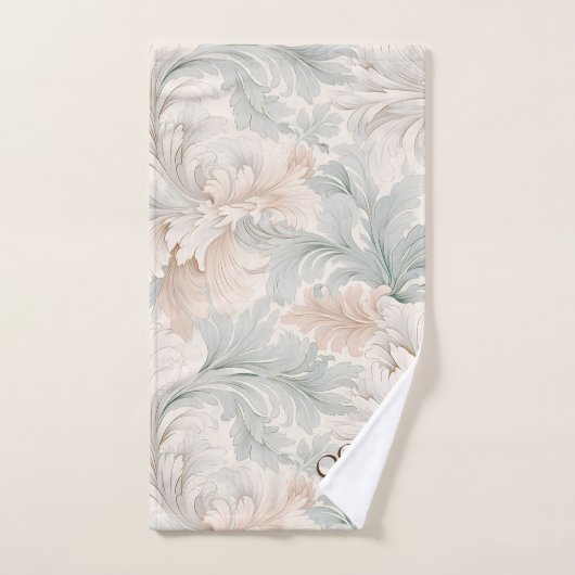 Pastel kleuren delicate sierbloemen motieven bad handdoek (Handdoek)