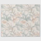 Pastel kleuren delicate sierbloemen motieven cadeaupapier (Vlak)