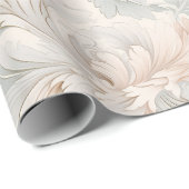 Pastel kleuren delicate sierbloemen motieven cadeaupapier (Rol Hoek)