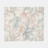 Pastel kleuren delicate sierbloemen motieven fleece deken (Voorkant (Horizontaal))