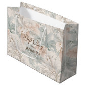 Pastel kleuren delicate sierbloemen motieven groot cadeauzakje (Voorkant Gekanteld)