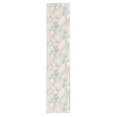 Pastel kleuren delicate sierbloemen motieven korte tafelloper (Voorkant)