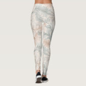 Pastel kleuren delicate sierbloemen motieven leggings (Achterkant)