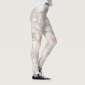 Pastel kleuren delicate sierbloemen motieven leggings (Rechts)