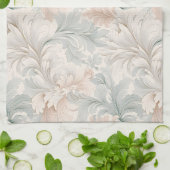 Pastel kleuren delicate sierbloemen motieven theedoek (Gevouwen)