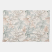 Pastel kleuren delicate sierbloemen motieven theedoek (Horizontaal)