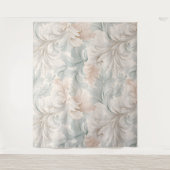 Pastel kleuren delicate sierbloemen motieven wandkleed (Voorkant)