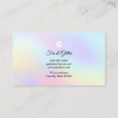 Pastel kleuren fantastisch harige poten visitekaartje (Achterkant)