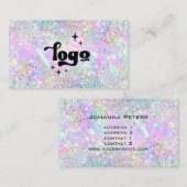 Pastel kleuren faux glitter abstract ontwerp visitekaartje (Voorkant / Achterkant)
