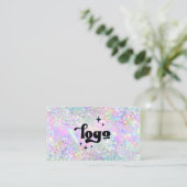 Pastel kleuren faux glitter abstract ontwerp visitekaartje (Staand voorkant)