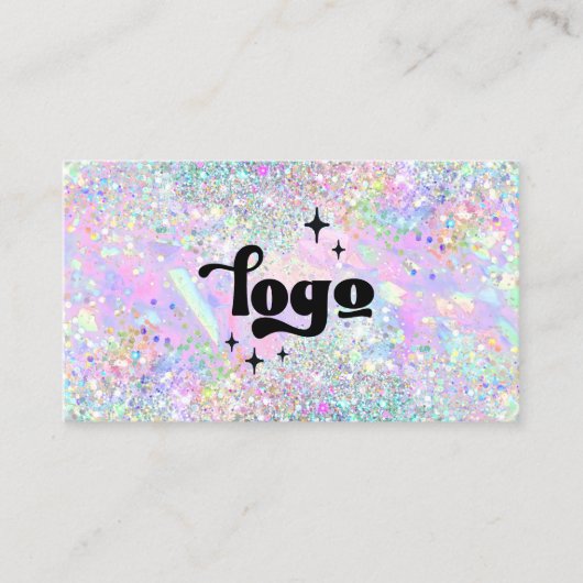 Pastel kleuren faux glitter abstract ontwerp visitekaartje (Voorkant)