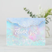 pastel kleuren faux glitter Dank je kaart (Staand voorkant)