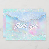 pastel kleuren faux glitter Dank je kaart (Voorkant / Achterkant)