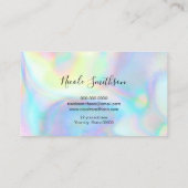 pastel kleuren faux holograph visitekaartje (Achterkant)
