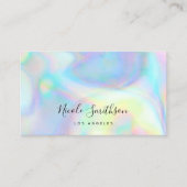 pastel kleuren faux holograph visitekaartje (Voorkant)