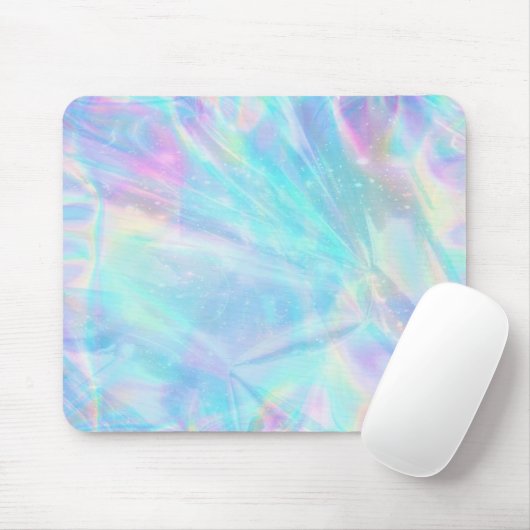 pastel kleuren faux holographic effect muispad muismat (Met muis)