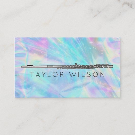 Pastel kleuren fluit leraar visitekaartje (Voorkant)