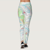 Pastel kleuren gemarmerde swirly achtergrond leggings (Achterkant)