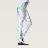 Pastel kleuren geometrisch patroon leggings (Rechts)