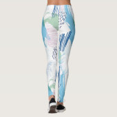 Pastel kleuren geometrisch patroon leggings (Achterkant)