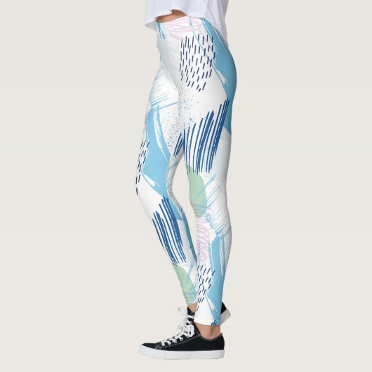 Pastel kleuren geometrisch patroon leggings (Links)