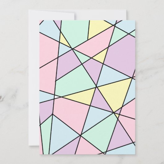 Pastel Kleuren Geometrische bruiloft uitnodigingen (Achterkant)