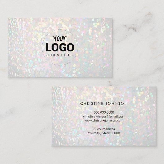 Pastel kleuren gesimuleerde iriserende bokeh uw lo visitekaartje (Voorkant / Achterkant)