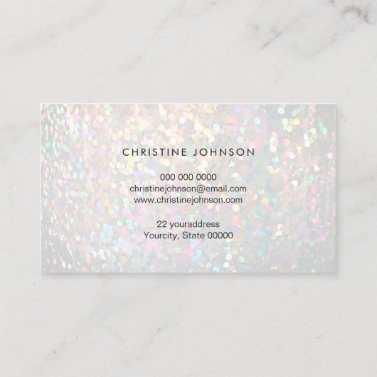 Pastel kleuren gesimuleerde iriserende bokeh uw lo visitekaartje (Achterkant)