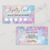 pastel kleuren glitter opaal loyaliteitskaart visitekaartje (Voorkant / Achterkant)