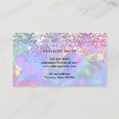 pastel kleuren glitter opaal loyaliteitskaart visitekaartje (Achterkant)