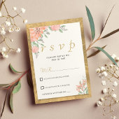 Pastel kleuren goud waterverf floral lijst RSVP Kaart