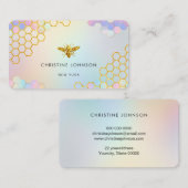 Pastel Kleuren Hexagons Bee logo Visitekaartje (Voorkant / Achterkant)