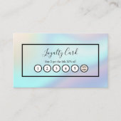 Pastel kleuren holografische elegante loyaliteit visitekaartje (Voorkant)