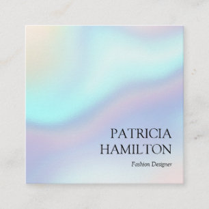 Pastel Kleuren Holografische Girly Minimalist Eleg Vierkante Visitekaartje