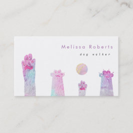 Pastel Kleuren Hond Walker Visitekaartje