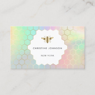 Pastel Kleuren Honingraat Hexagons Bee logo Visitekaartje