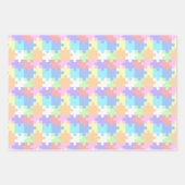 Pastel Kleuren Jigsaw Puzzels Patroon Inpakpapier Vel (Voorkant)