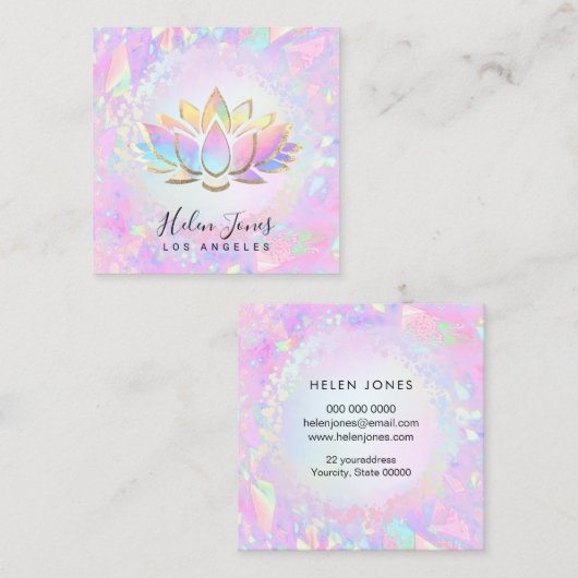 Pastel Kleuren Lotus Vierkant visitekaartje (Voorkant / Achterkant)