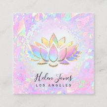 Pastel Kleuren Lotus Vierkant visitekaartje