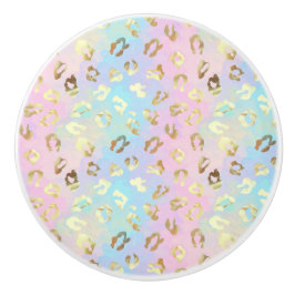 Pastel Kleuren Luipaard Skin Sjaal Keramische Knop