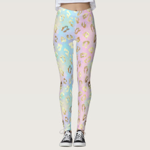 Pastel Kleuren Luipaard Skin Sjaal Leggings