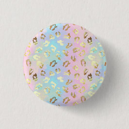 Pastel Kleuren Luipaard Skin Sjaal Ronde Button 3,2 Cm