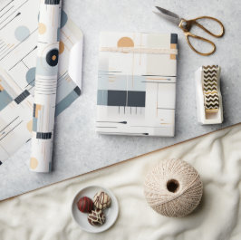 Pastel kleuren midden-eeuw geometrisch patroon cadeaupapier