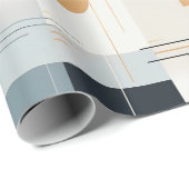 Pastel kleuren midden-eeuw geometrisch patroon cadeaupapier (Rol Hoek)