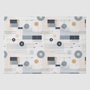 Pastel kleuren midden-eeuw geometrisch patroon tissuepapier