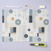 Pastel kleuren midden-eeuw geometrisch patroon tissuepapier (Craft)