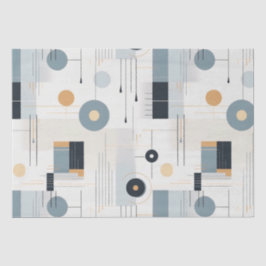 Pastel kleuren midden-eeuw geometrisch patroon tissuepapier